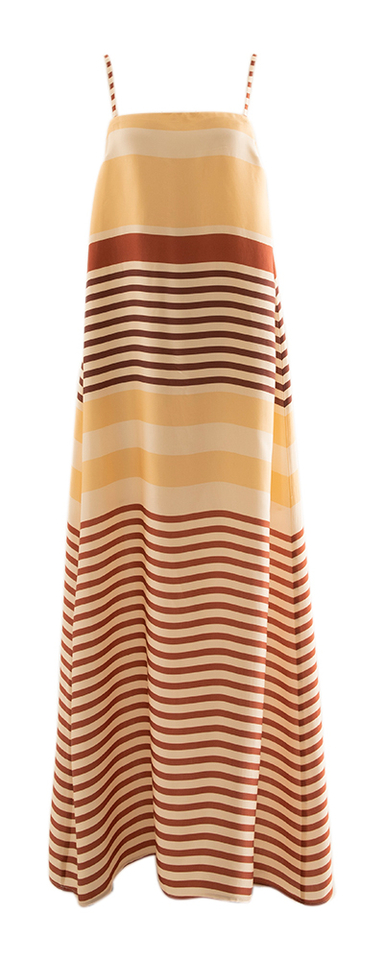 Gestreepte maxi-jurk met fijne bandjes Boho Stripes Rules The Label