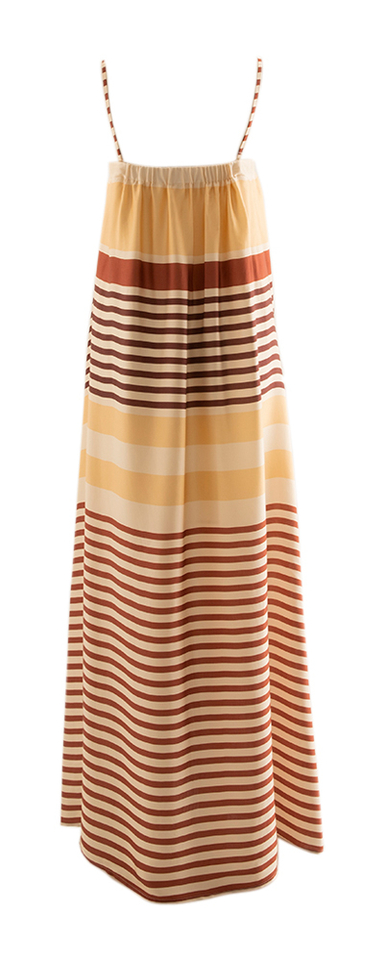 Gestreepte maxi-jurk met fijne bandjes Boho Stripes Rules The Label