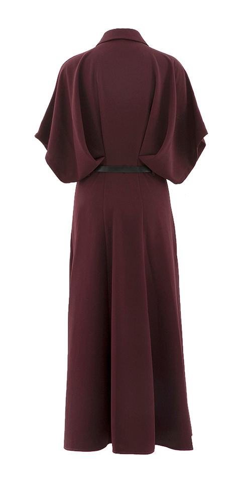 Bordeaux lange jurk met detailmouwen Imperial