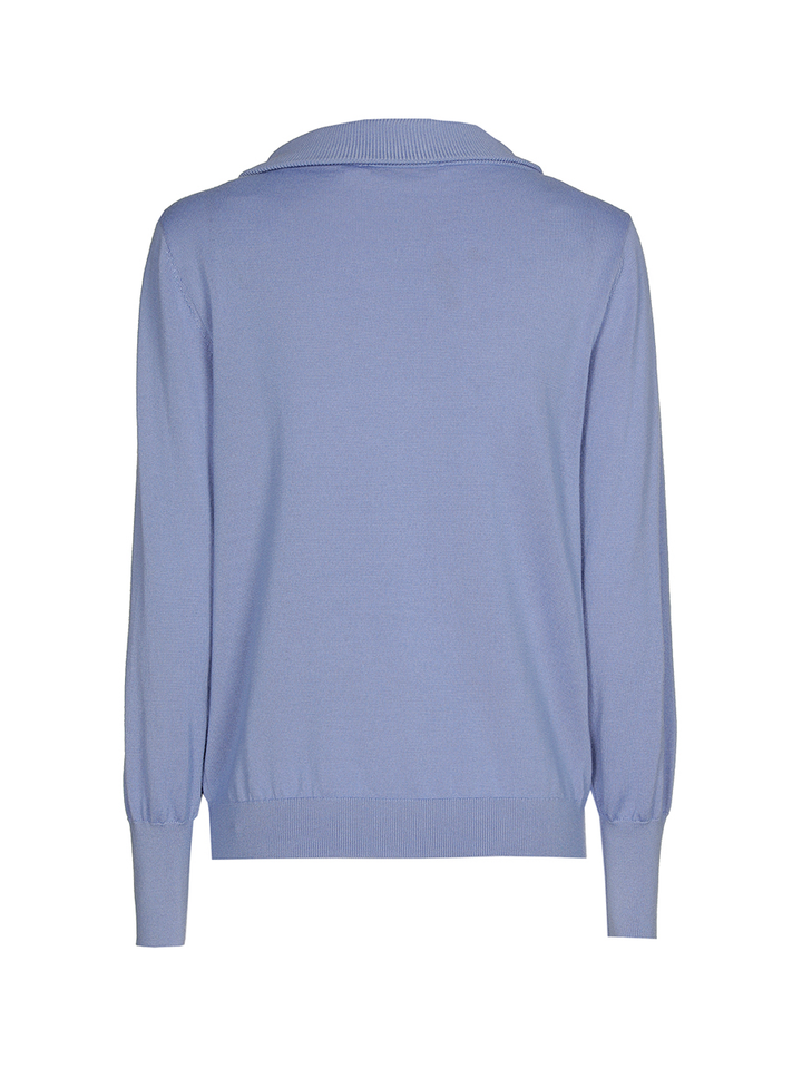 Blauwe trui met boothals Zimas Xandres 