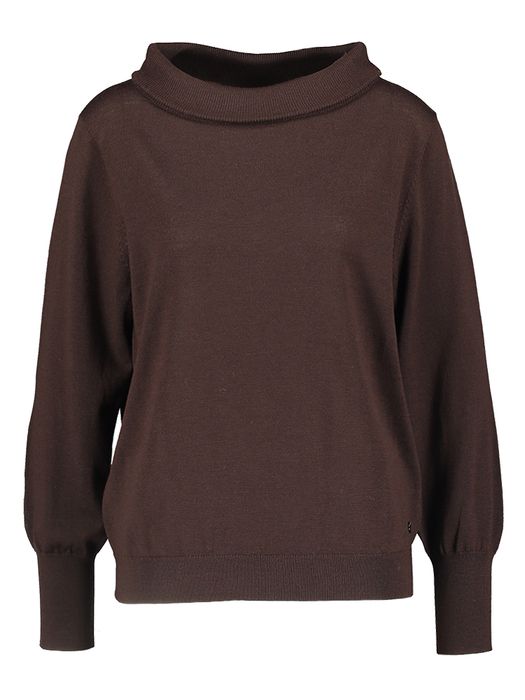 Bruine wollen pull met boothals Zimas Xandres