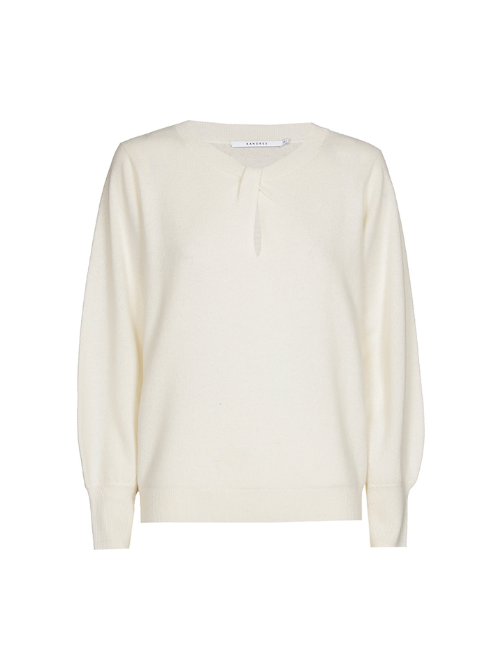 Witte wollen pull met detail aan de hals Arisa Xandres 