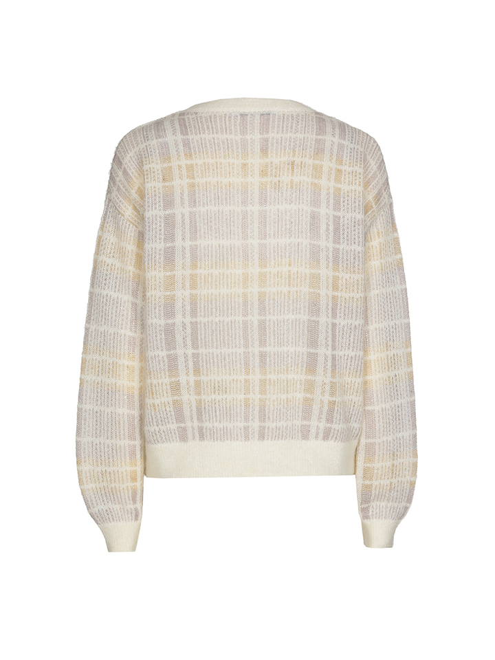 Witte pull met multicolor print en glitterdraad Adira Xandres