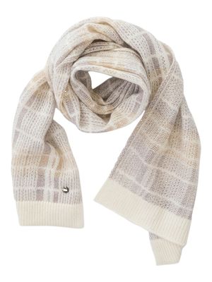 Witte sjaal met multicolor print en glitterdraad Arion Xandres