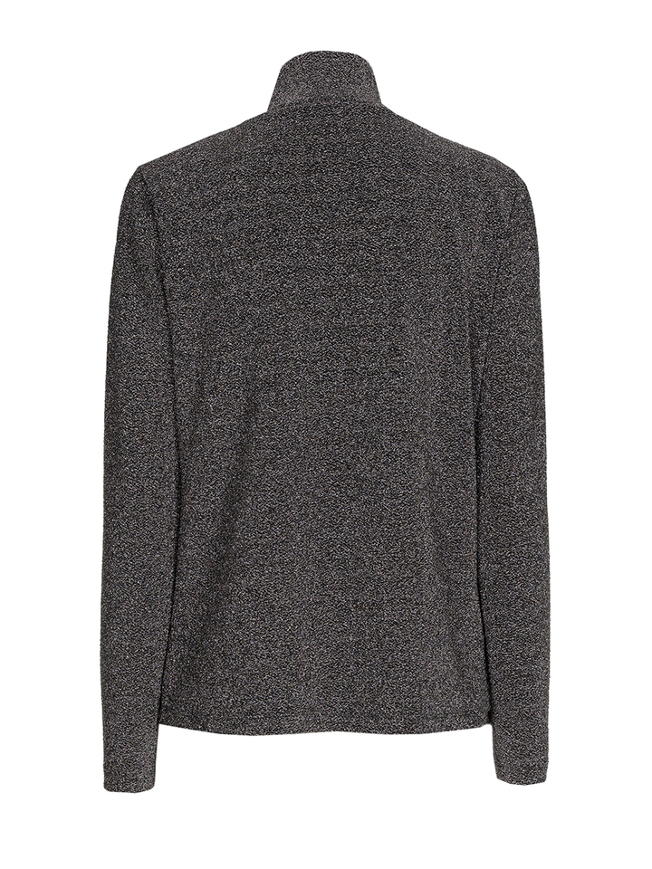 Taupekleurige t-shirt met opstaande kraag in glitterstof Hadda Xandres 