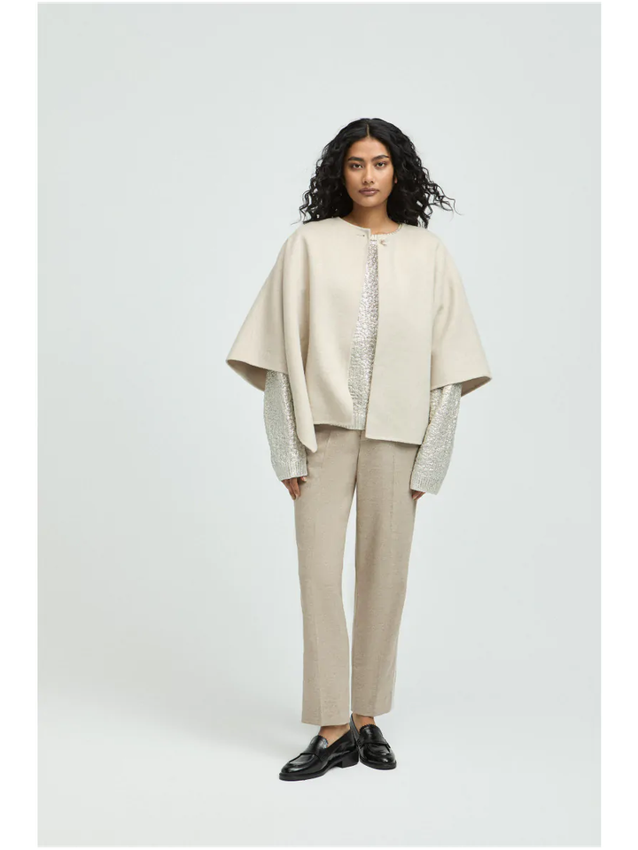 Beige kort wollen jasje Xandres 