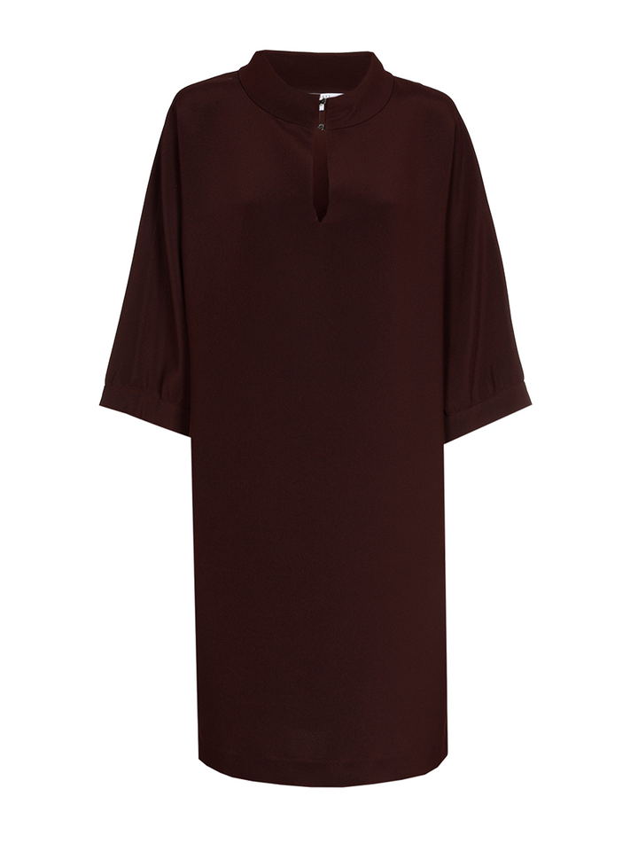 Donker bordeaux kleurige jurk met zakken Kaea Xandres