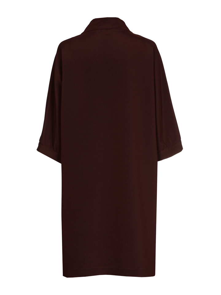 Donker bordeaux kleurige jurk met zakken Kaea Xandres