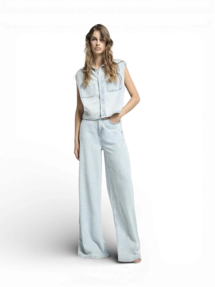 Lichtblauwe soepelvallene jeans Homage