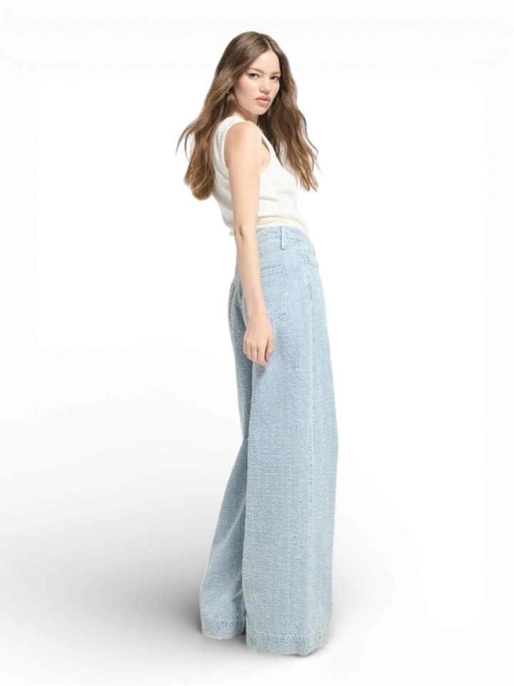 Blauwe loose fit jeans met structuur Homage 