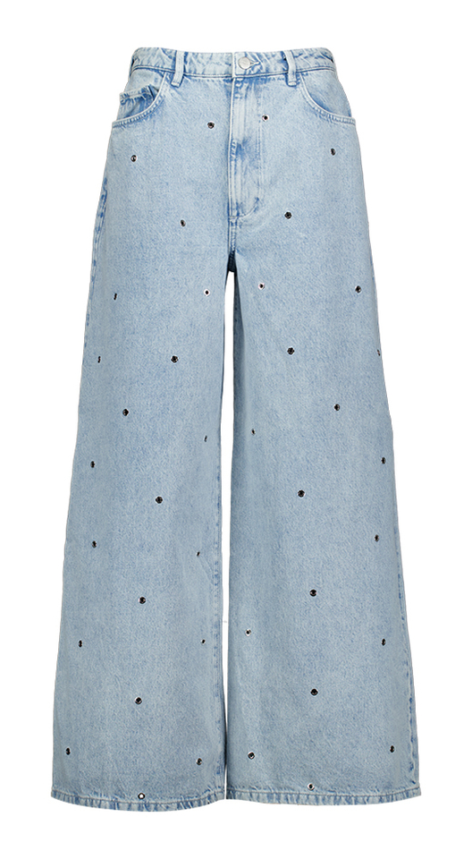 Blauwe flared jeans met ringen detail Homage
