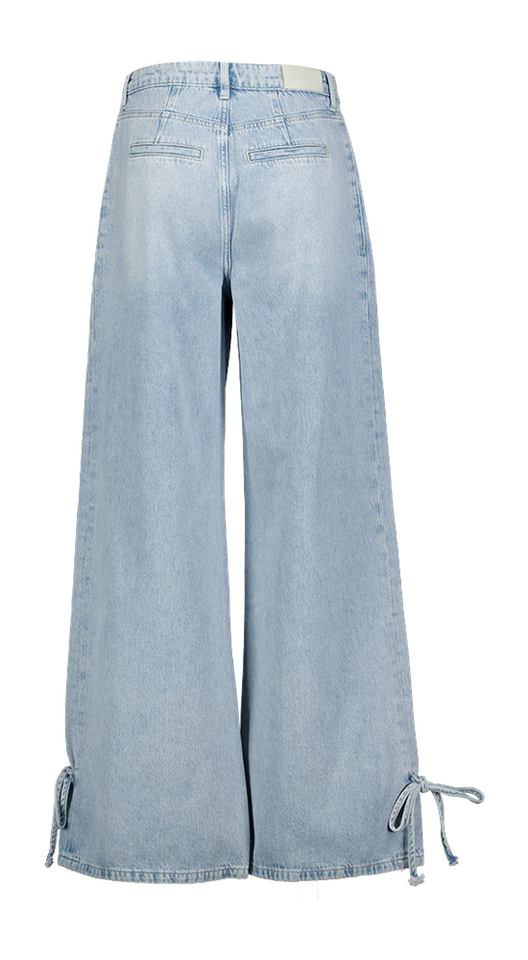 Blauwe loose fit jeans met strik detail onderaan Homage 