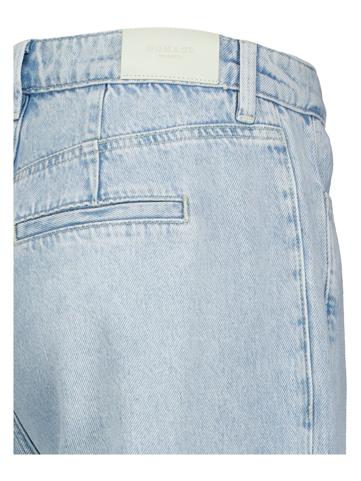 Blauwe loose fit jeans met strik detail onderaan Homage 