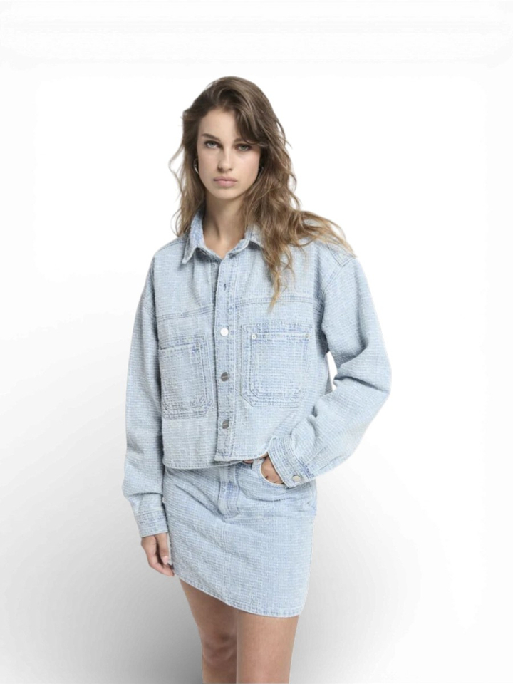 Lichtblauwe jeansrok Hommage 