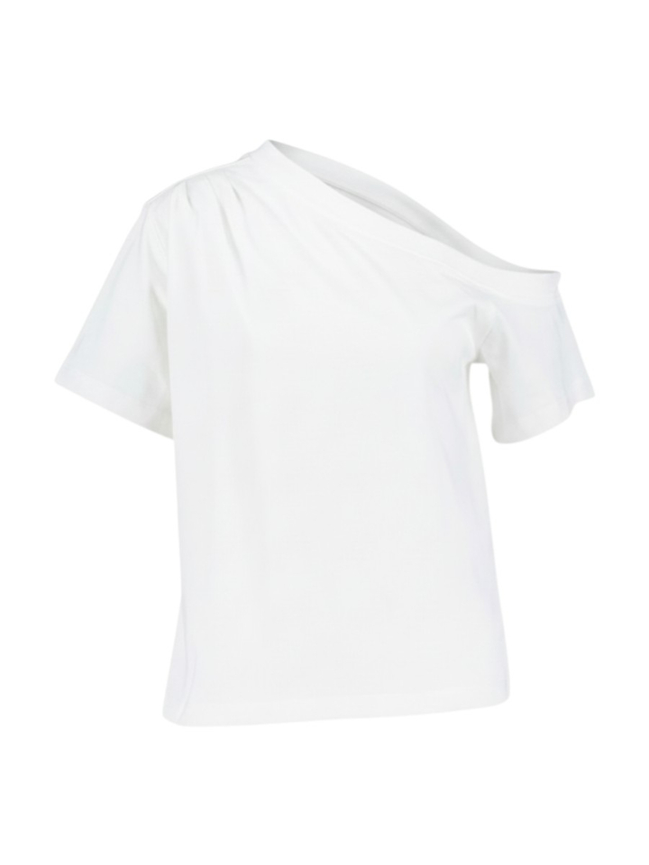 Witte off shoulder T-shirt Hommage 