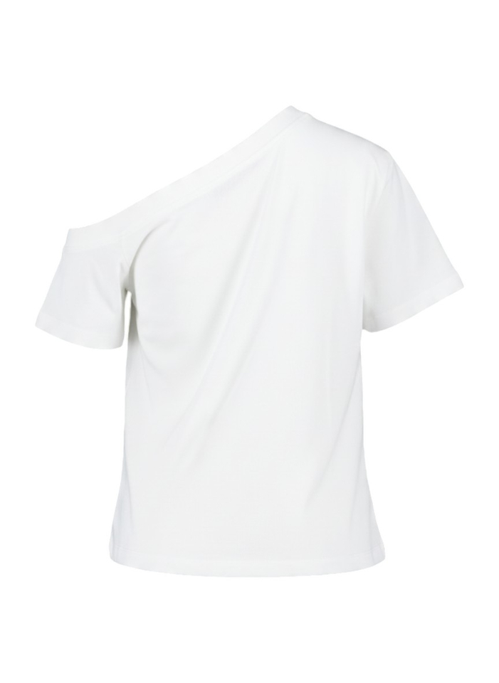 Witte off shoulder T-shirt Hommage 