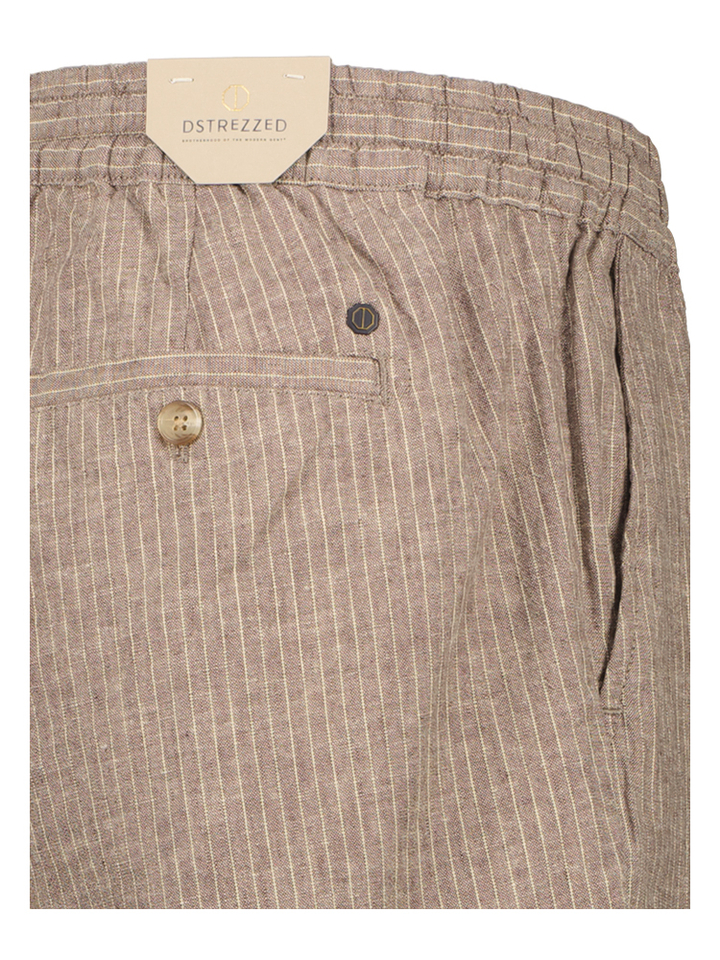 Beige short met fijne krijtstreep Logan Dstrezzed 