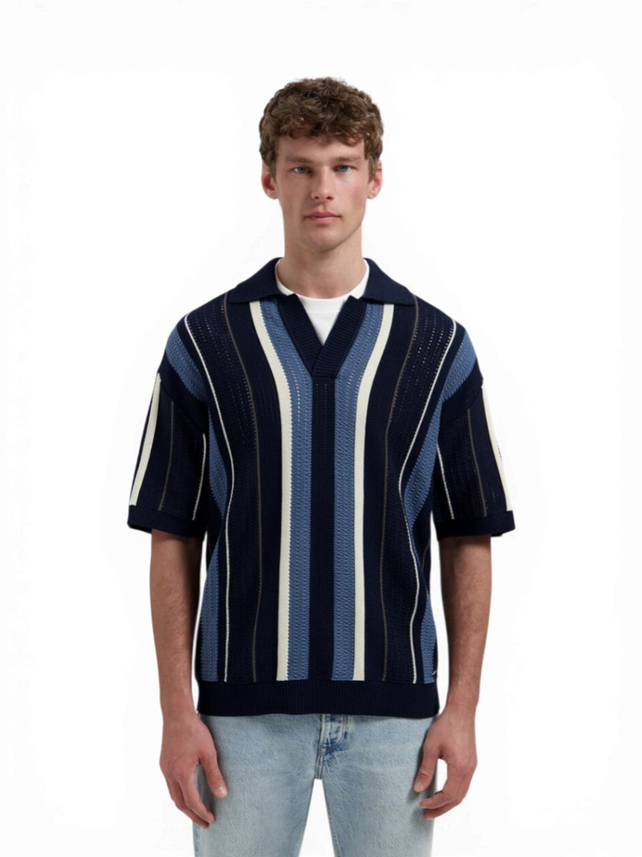 Blauwe gestreepte polo Mylo Dstrezzed