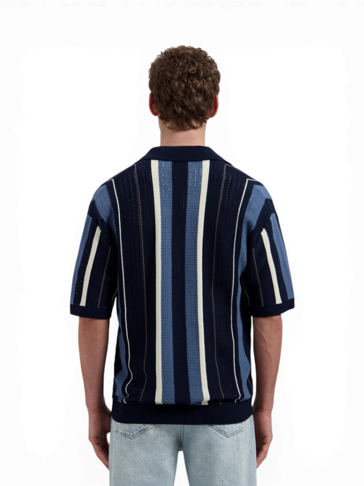 Blauwe gestreepte polo Mylo Dstrezzed