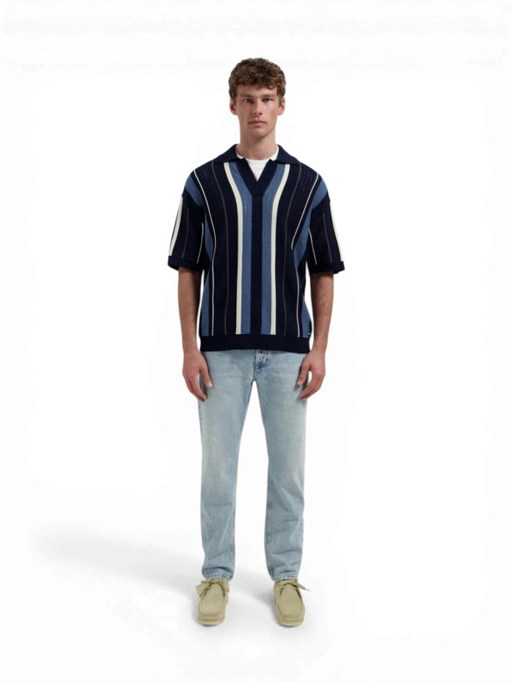 Blauwe gestreepte polo Mylo Dstrezzed