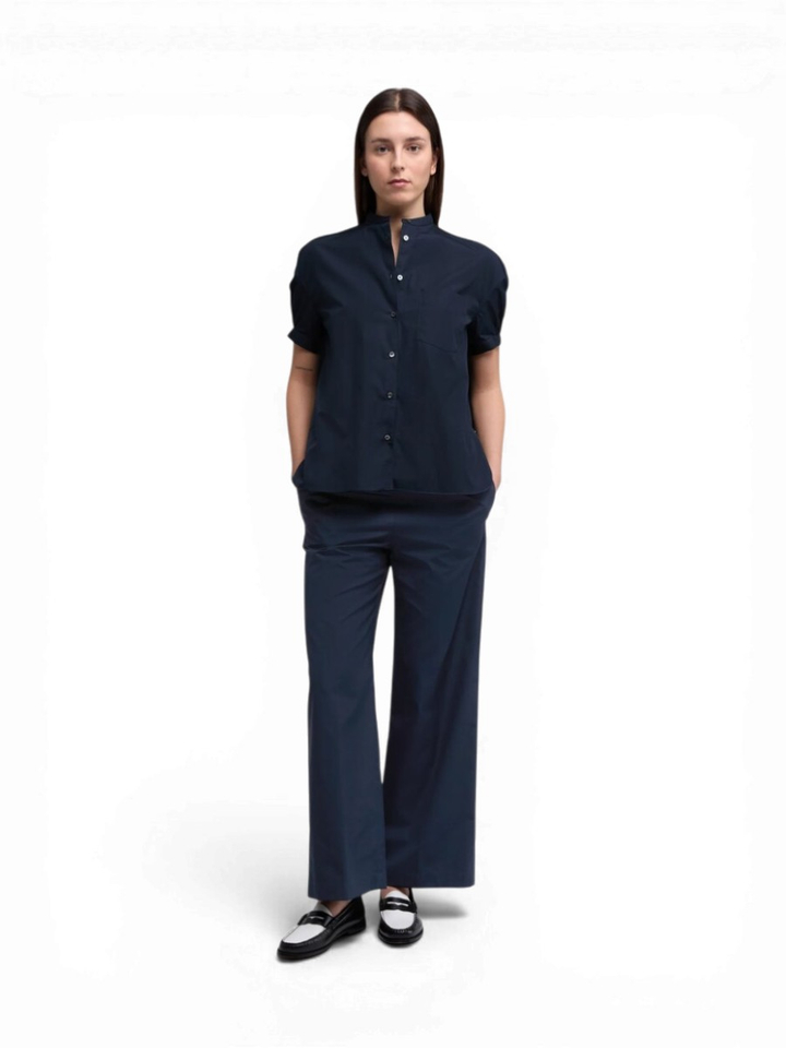 Marineblauwe loose fit broek Aspesi