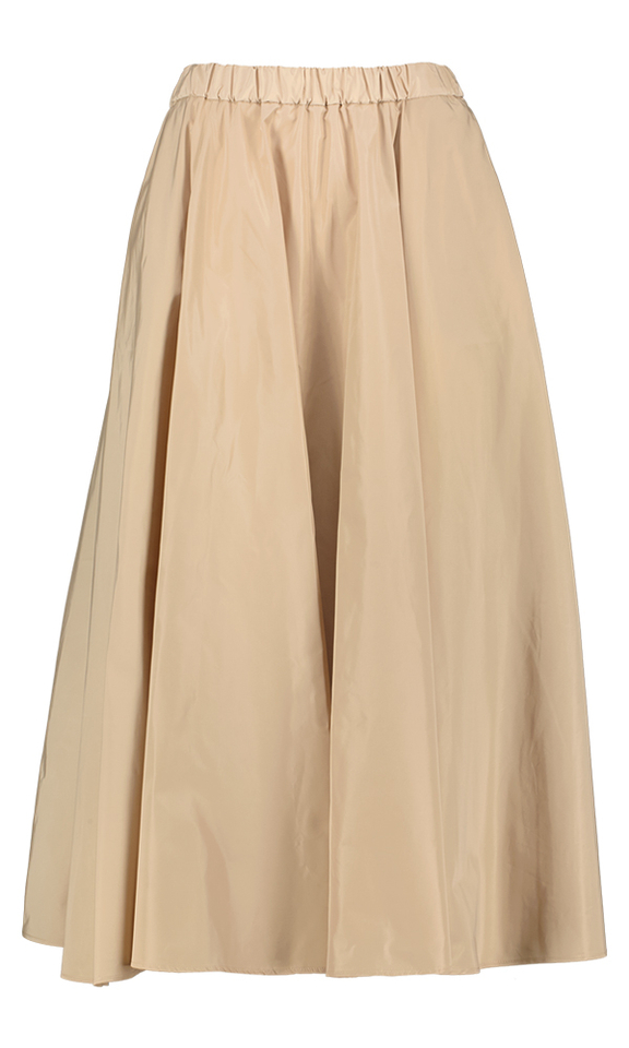 Beige halflange rok in polyester Mia Aspesi 