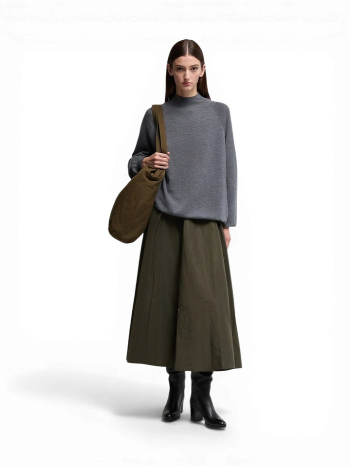 Bruine A-lijn rok Mia Aspesi