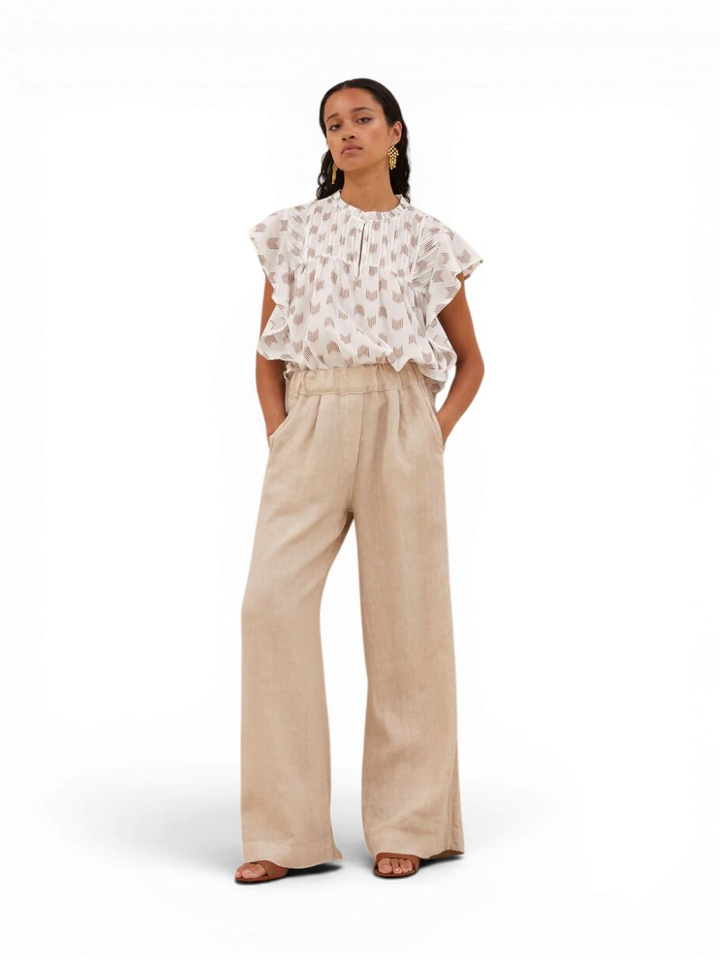 Beige linnen broek Benji Linnen