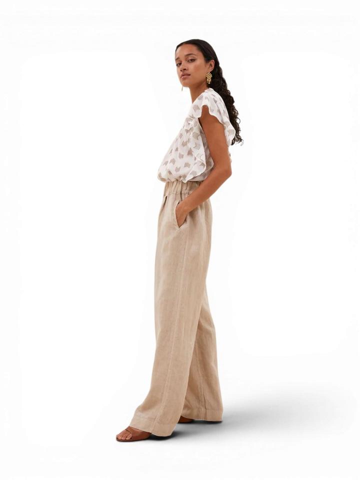 Beige linnen broek Benji Linnen