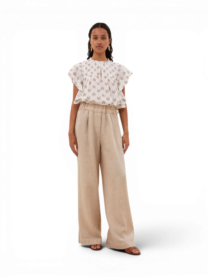 Beige linnen broek Benji Linnen