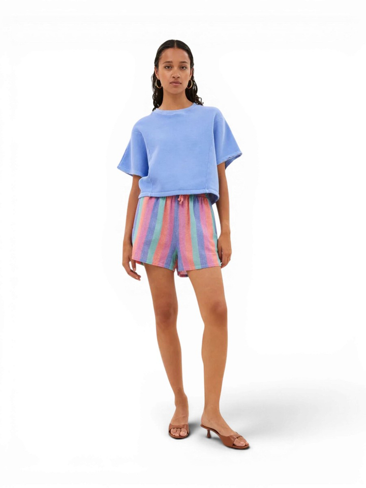 Gestreepte short met regenboogkleuren Isa Rainbow By-Bar 