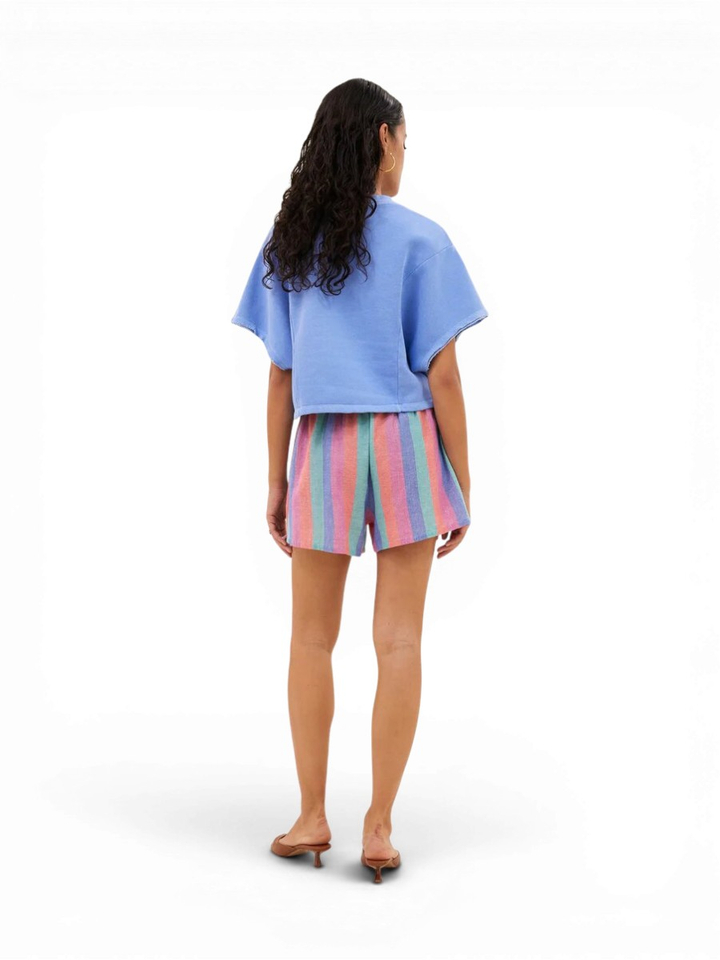 Gestreepte short met regenboogkleuren Isa Rainbow By-Bar 