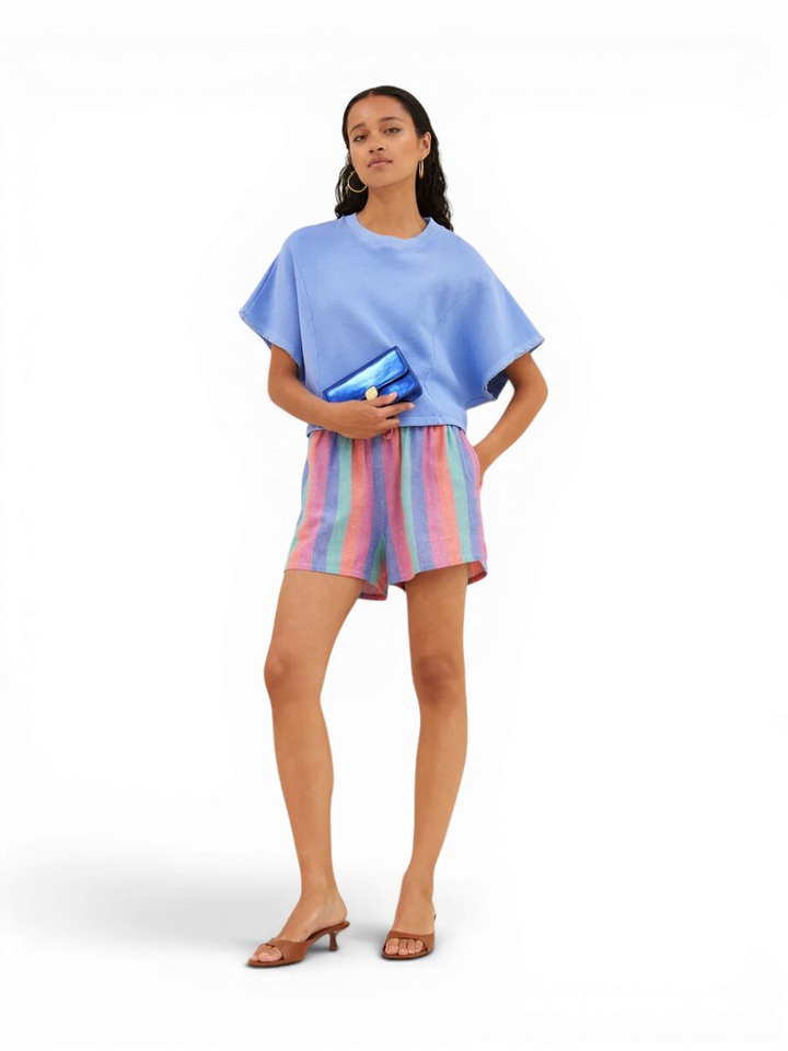 Gestreepte short met regenboogkleuren Isa Rainbow By-Bar 