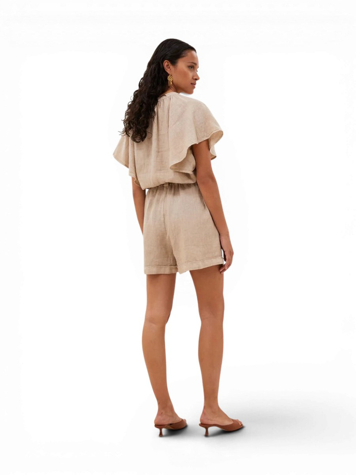 Beige linnen short June By-Bar