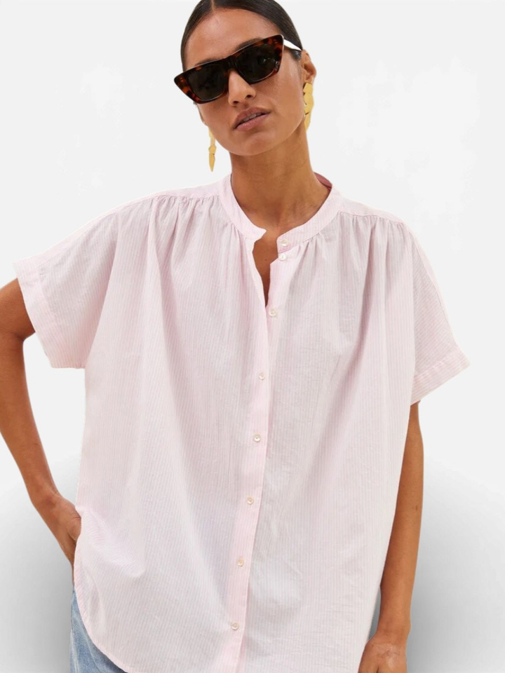 Roze gestreepte blouse Minte By-Bar 