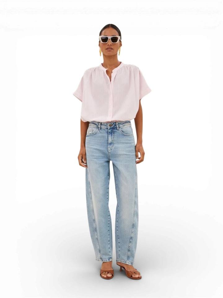 Roze gestreepte blouse Minte By-Bar 