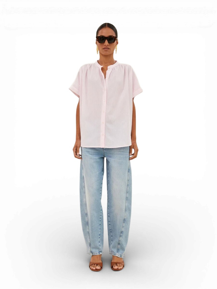 Roze gestreepte blouse Minte By-Bar 