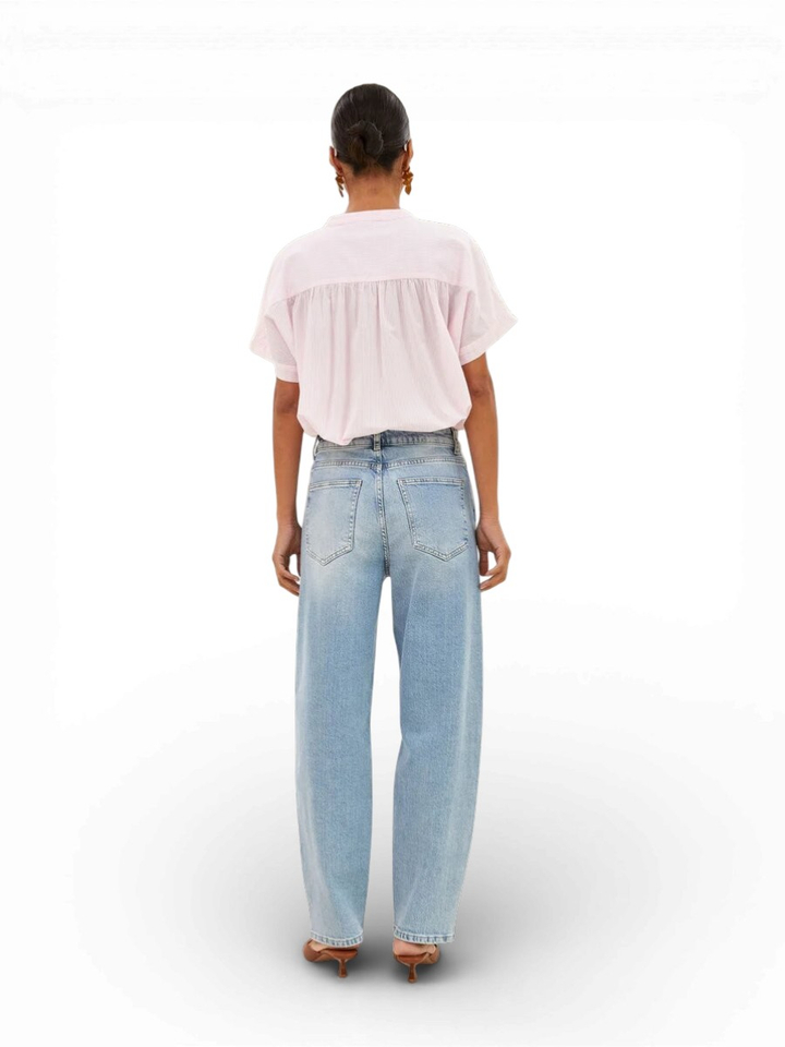 Roze gestreepte blouse Minte By-Bar 