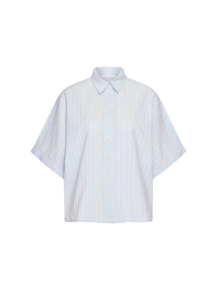 Blauwe gestreepte blouse By Bar 