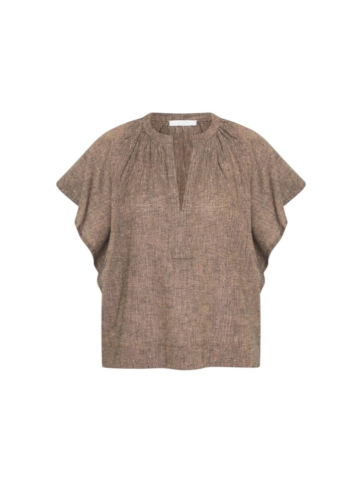 Bruine blouse Vina Lurex By-Bar