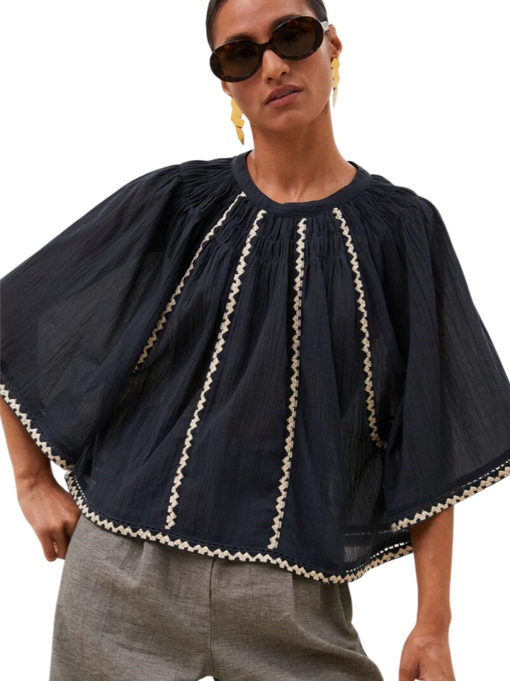 Donkerblauwe bloes Emmi By-Bar