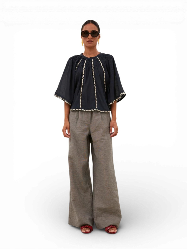 Donkerblauwe bloes Emmi By-Bar