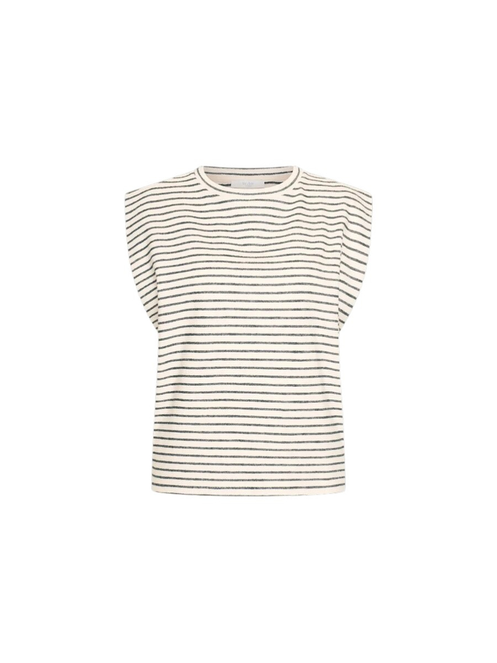 Beige top met zwarte strepen Diede By-Bar