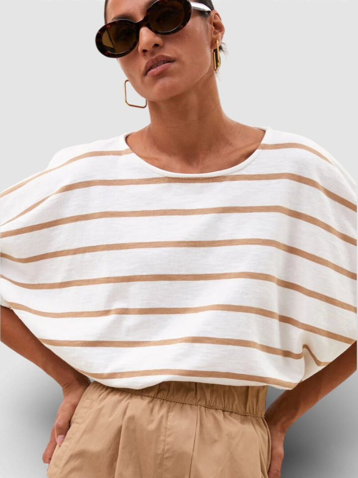 Beige gestreepte t-shirt By-Bar