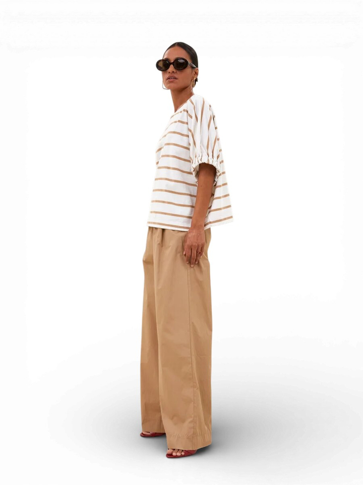 Beige gestreepte t-shirt By-Bar