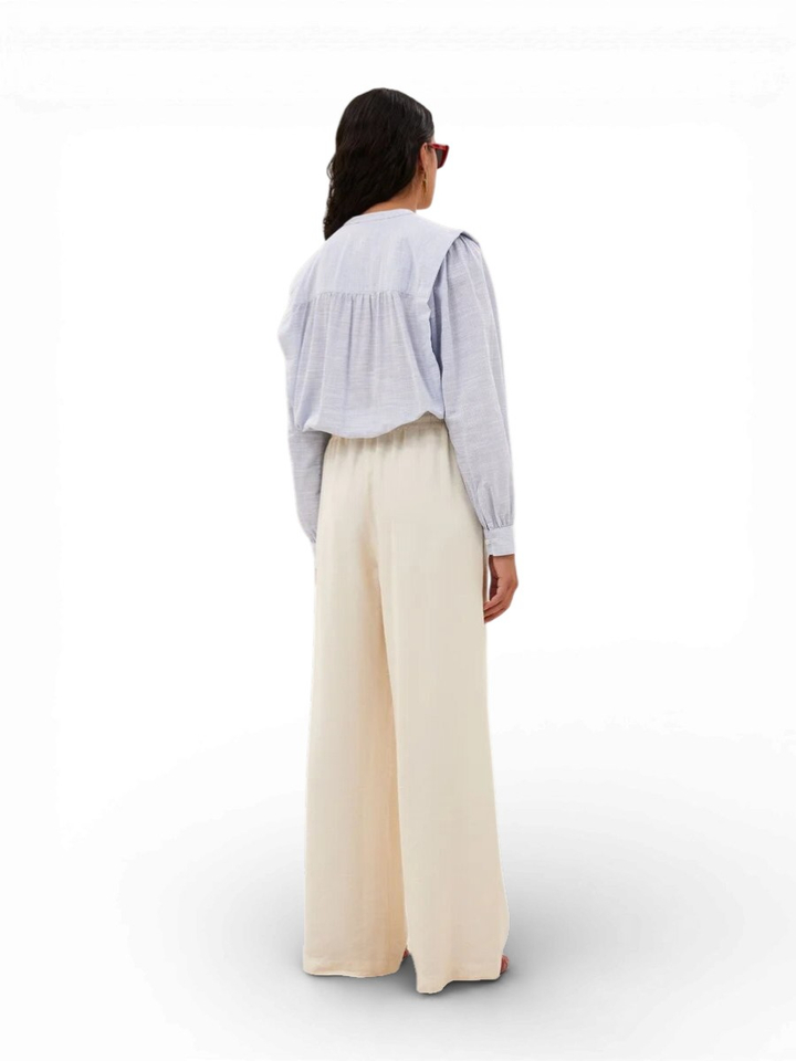 Ecru losvallende broek met elastiek Jaxx By-Bar