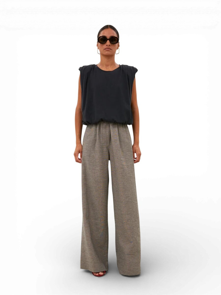 Grijze broek met licht motief By Bar 