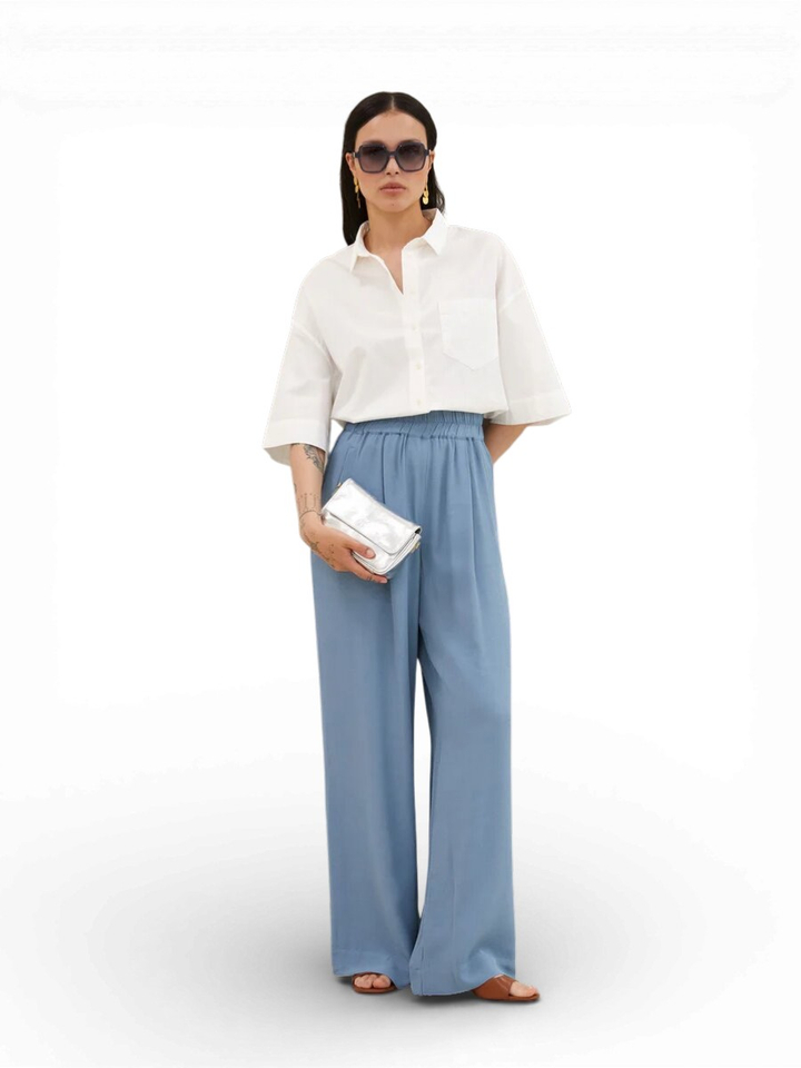 Blauwe casual broek Benji By-Bar