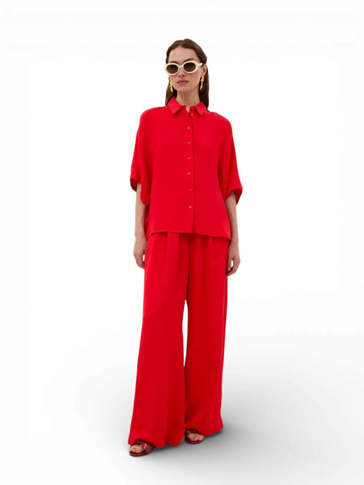 Rode gestreepte broek By-Bar