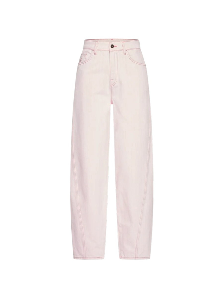 Roze jeans met hoge taille Begum Slub By-Bar